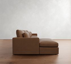 Westwood Slim Arm Deep Seat Leather Modular Chaise Sectional