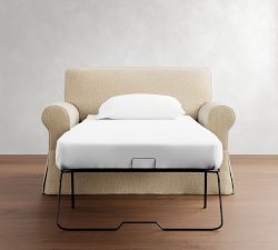 Buchanan Roll Arm Slipcovered Twin Sleeper Sofa  (56")