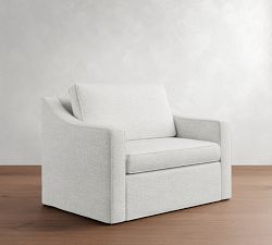 Cameron Slope Arm Slipcovered Twin Sleeper Sofa  (53")