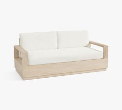 Indio Eucalyptus Modern Platform Outdoor Sofa (77&quot;)