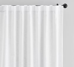 Custom Seaton Textured Cotton Blackout Curtain - White