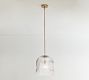 Cooper Ribbed Glass Pendant (10&quot;-14&quot;)