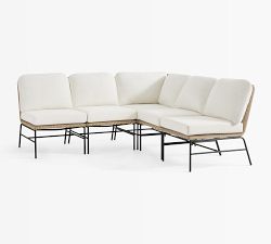 Tulum Wicker 5-Piece Armless L-Shaped Outdoor Sectional (96&quot;)
