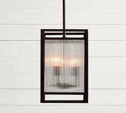 Atherton Outdoor Ribbed Glass Pendant (10")