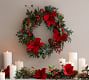 Lit Faux Amaryllis Twiggy Holiday Wreath &amp; Garland