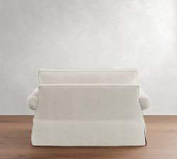 Pearce Roll Arm Slipcovered Twin Sleeper Sofa with Memory Foam Mattress (64&quot;)
