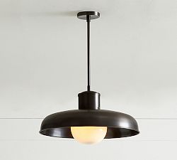 Carneros Outdoor Milk Glass Pendant (18&quot;)