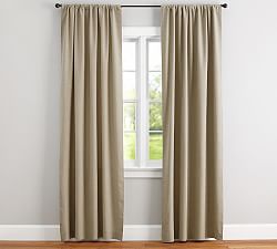 Open Box: Custom Emery Linen Blackout Curtain - Oatmeal