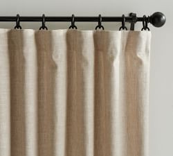 Open Box: Custom Emery Linen Blackout Curtain - Oatmeal