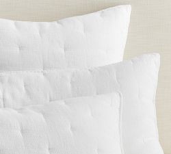 European Flax Linen Waffle Quilted Sham