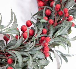 Faux Berry &amp; Leaf Wreath &amp; Garlands