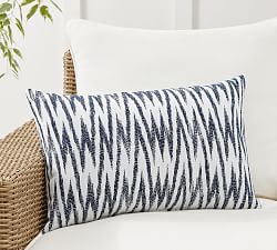 Sunbrella® Zig Zag Ikat Outdoor Lumbar Pillow