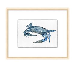 Watercolor Crab Framed Print