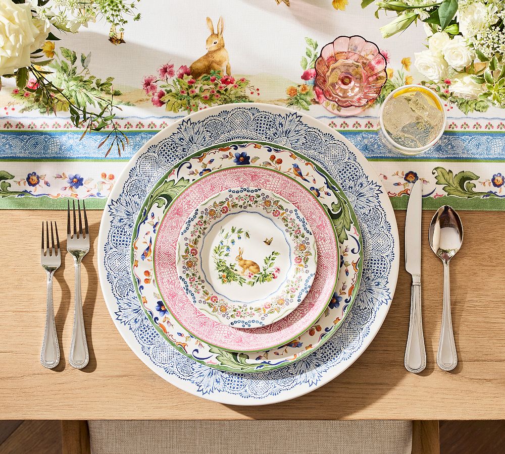 Botanical Bunny Stoneware Appetizer Plates - Set of 4