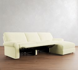 PB Comfort Modern Roll Arm Power Reclining Chaise Sectional (117"-131")