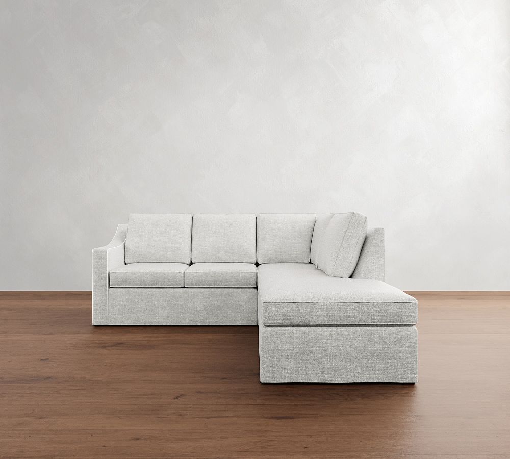 Cameron Slope Arm Slipcovered 3-Piece Bumper Sectional (97&quot;)