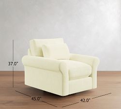 PB Comfort Modern Roll Arm Deep Seat Swivel Chair