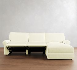 PB Comfort Modern Roll Arm Power Reclining Chaise Sectional (117"-131")