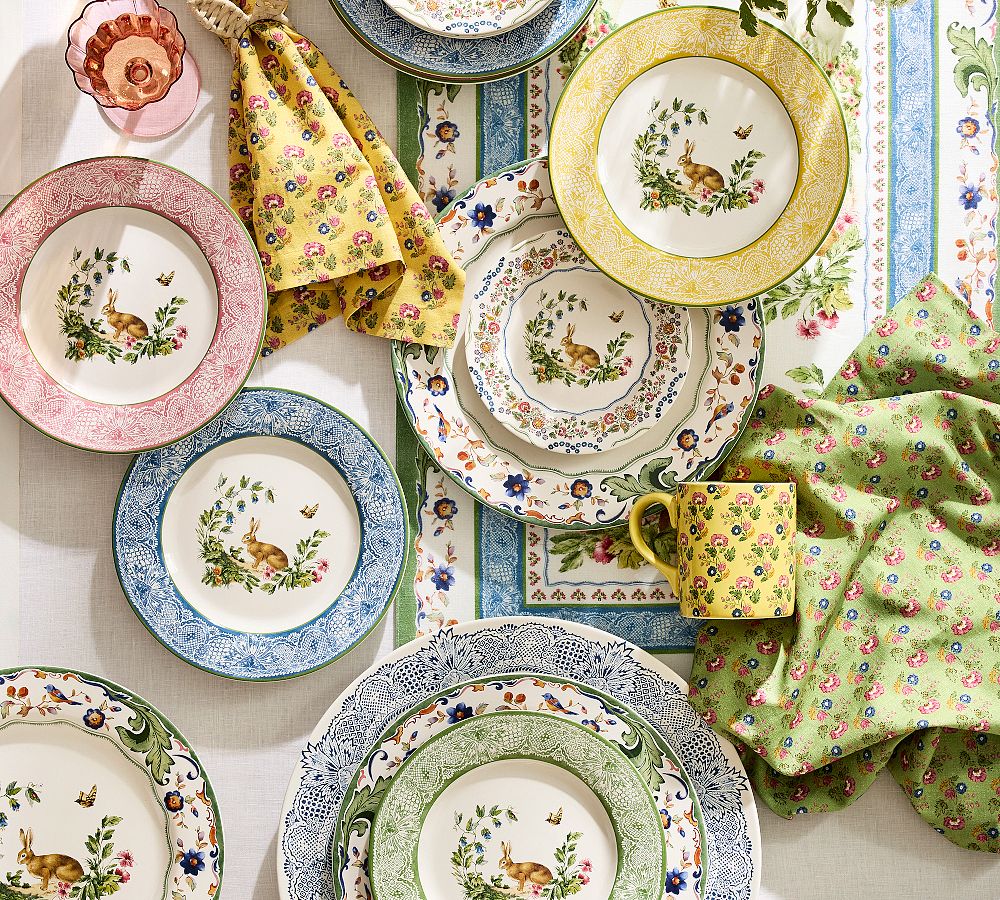 Botanical Bunny Stoneware Dinnerware Collection | Pottery Barn