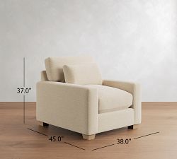 PB Comfort Modern Square Arm Deep Seat Chair