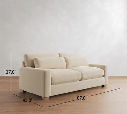 PB Comfort Modern Square Arm Deep Seat Sofa (62"&ndash;118")