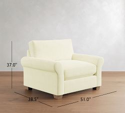 PB Comfort Modern Roll Arm Chair and a Half