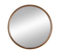Open Box: Alvar Curved Round Wood Mirror, 39&quot; x 39&quot; - Natural