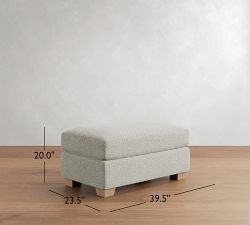 PB Comfort Modern Square Arm Ottoman and a Half