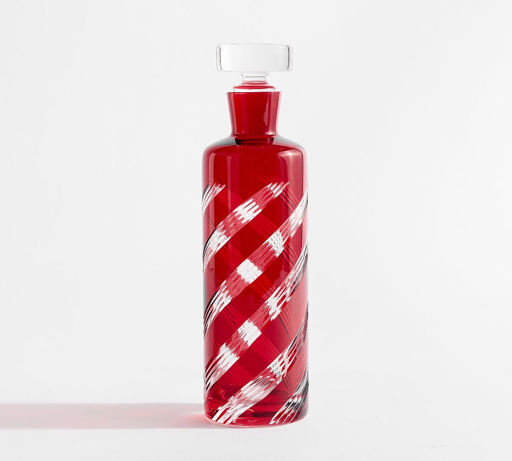 Etched Glass Swirl Decanter