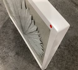 Open Box: Palm Leaf Shadow Box Art - White
