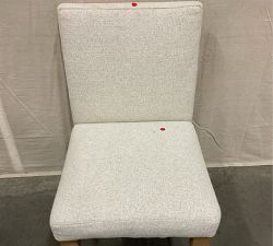 Open Box: Classic Upholstered Dining Side Chair - Performance Boucle Oatmeal, Seadrift Legs