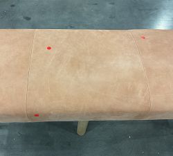 Open Box: Clyde Leather Bench - Keystone  Blush, Seadrift Legs