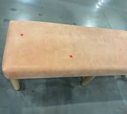 Open Box: Clyde Leather Bench - Keystone  Blush, Seadrift Legs