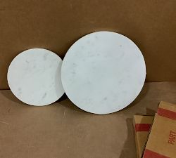Open Box: Delaney Round Marble Nesting End Tables, Set of 2 - Bronze