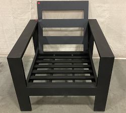 Open Box: Malibu Metal Outdoor Lounge Chair Frame, Black