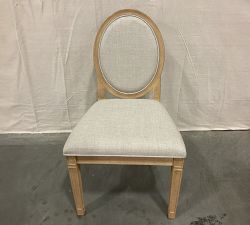 Open Box: Sausalito Upholstered Dining Chair, Side Chair - Basketweave Oatmeal, Seadrift Finish