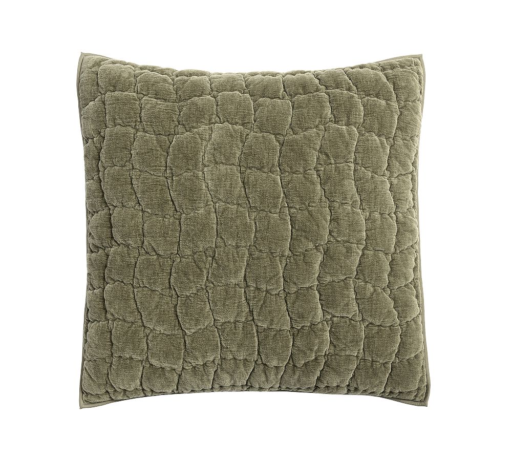 Cozy Cloud Quilted Sham - Loden color, Euro sham