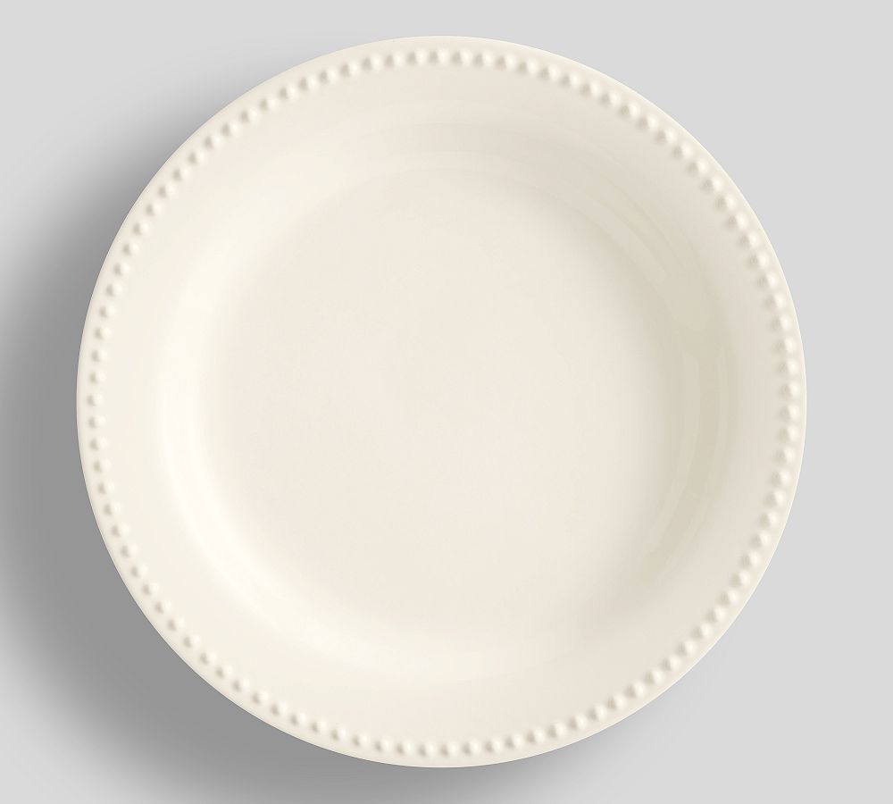 Emma Beaded Stoneware Dinner Plates - Set of 4 - White
