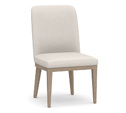 Open Box: Layton Grand Upholstered Dining Chair - Performance Boucle Oatmeal, Seadrift Legs