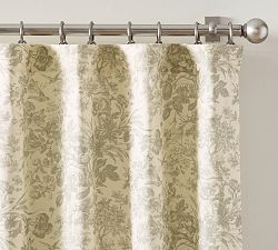 Open Box: Sorrel Toile Blackout Curtain, 50&quot; W x 108&quot; L - Loden