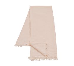 Open Box: Turkish Cotton Fringe Throw - Coral Blush