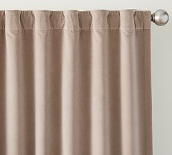 Open Box: Velvet Twill Blackout Curtain, 50"W x 120"L - Pale Lilac