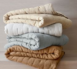 Pottery Barn Linen Quilted Shams - Thumbnail 2