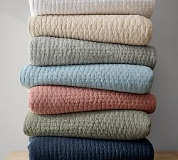 Pick-Stitch Handcrafted Cotton Linen Quilt