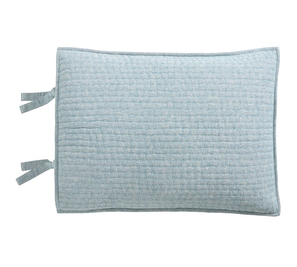 Pick-Stitch Handcrafted Cotton Linen Quilted Sham