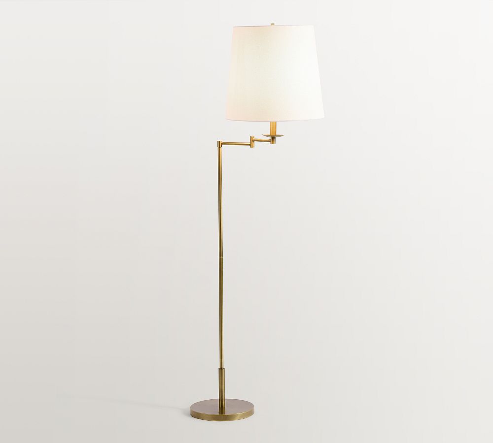 Remington Iron Articulating Floor Lamp (61") - Tumbled Brass