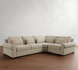 Big Sur Roll Arm Deep Seat 3-Piece Wedge Sectional (129")