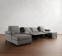 Cameron Roll Arm Power Reclining Double Chaise Sectional (132"&ndash;160)