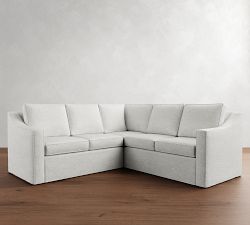 Cameron Slope Arm Slipcovered 3-Piece L-Shaped Sectional (93")