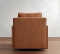 Cameron Square Arm Leather Swivel Chair